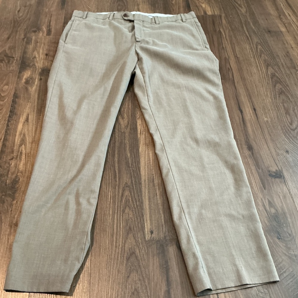 Lauren Ralph Lauren Mens Tan Dress Pants Flat Front Straight Old Money 40x32
